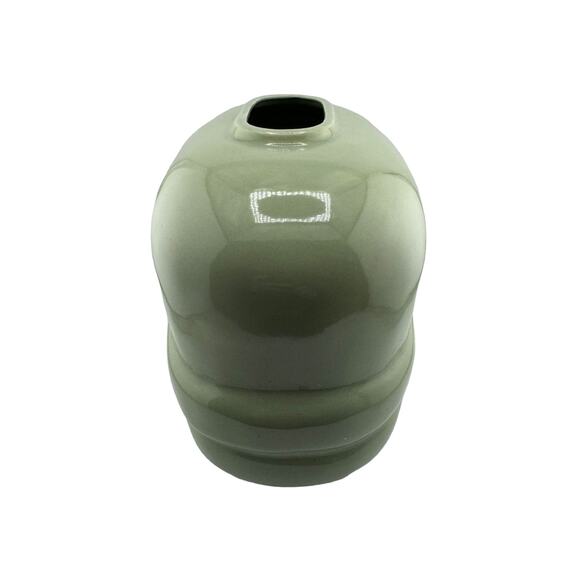 Vintage Madeline Originals Art Deco Mid Century Celery Green Oval Vase - Picture 2 of 5